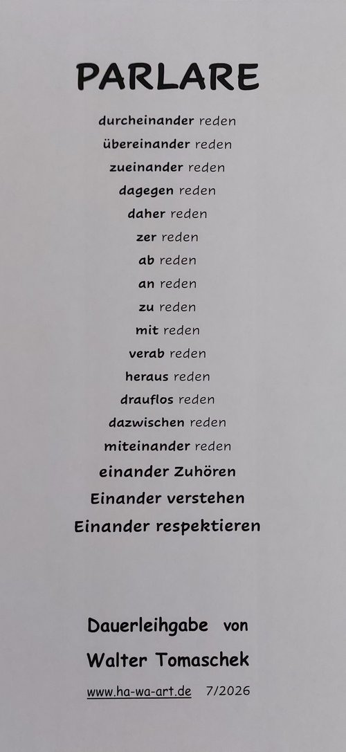 Parlare – Dauerleihgabe von Walter Tomaschek