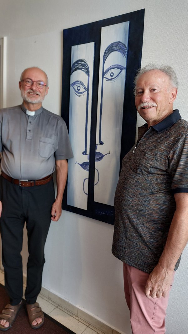 Übergabe des Bildes Parlare an Pfr. Andreas Theurer